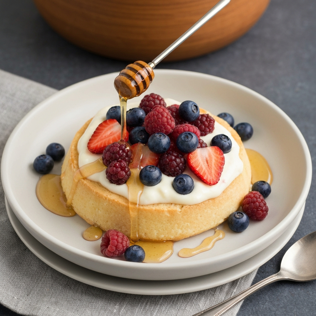 Slow-Cooked Jersey Cream with Berries and Honey