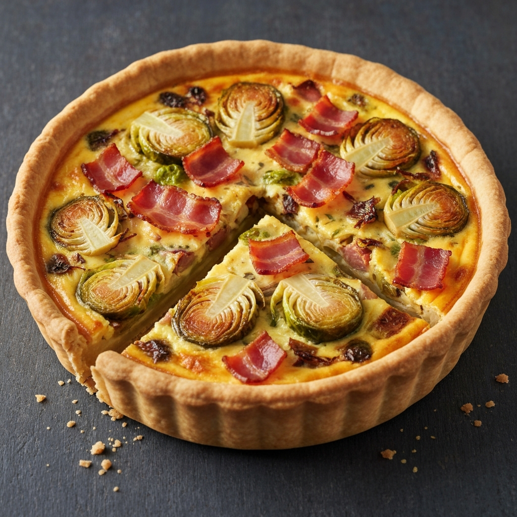 Brussels Sprouts and Bacon Quiche