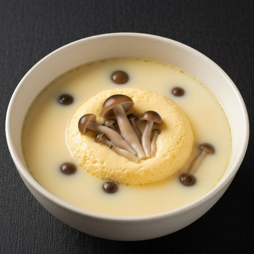 Japanese Steamed Egg with Mushrooms (Chawanmushi)