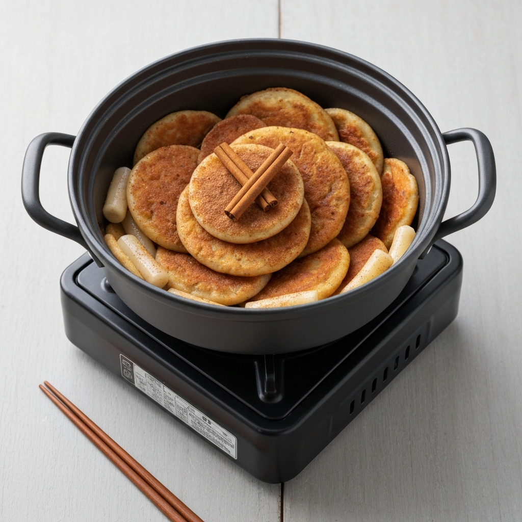 Korean Sweet Pancakes (Hotteok) Hot Pot with Cinnamon Sugar
