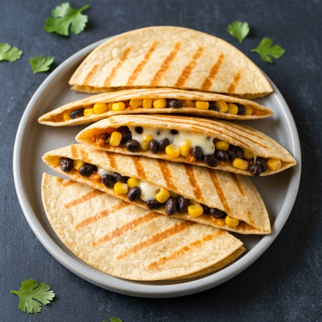 Spicy Black Bean and Corn Quesadillas