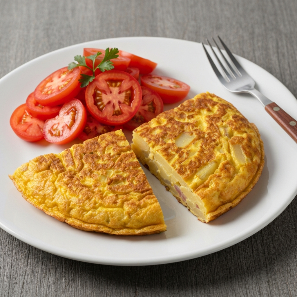 Spanish Tortilla with Tomato Salad
