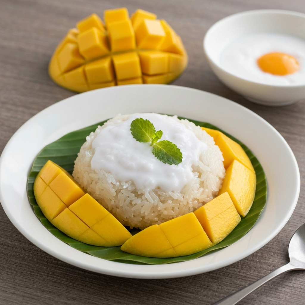 Thai Coconut Rice with Mango (Khao Niao Mamuang)