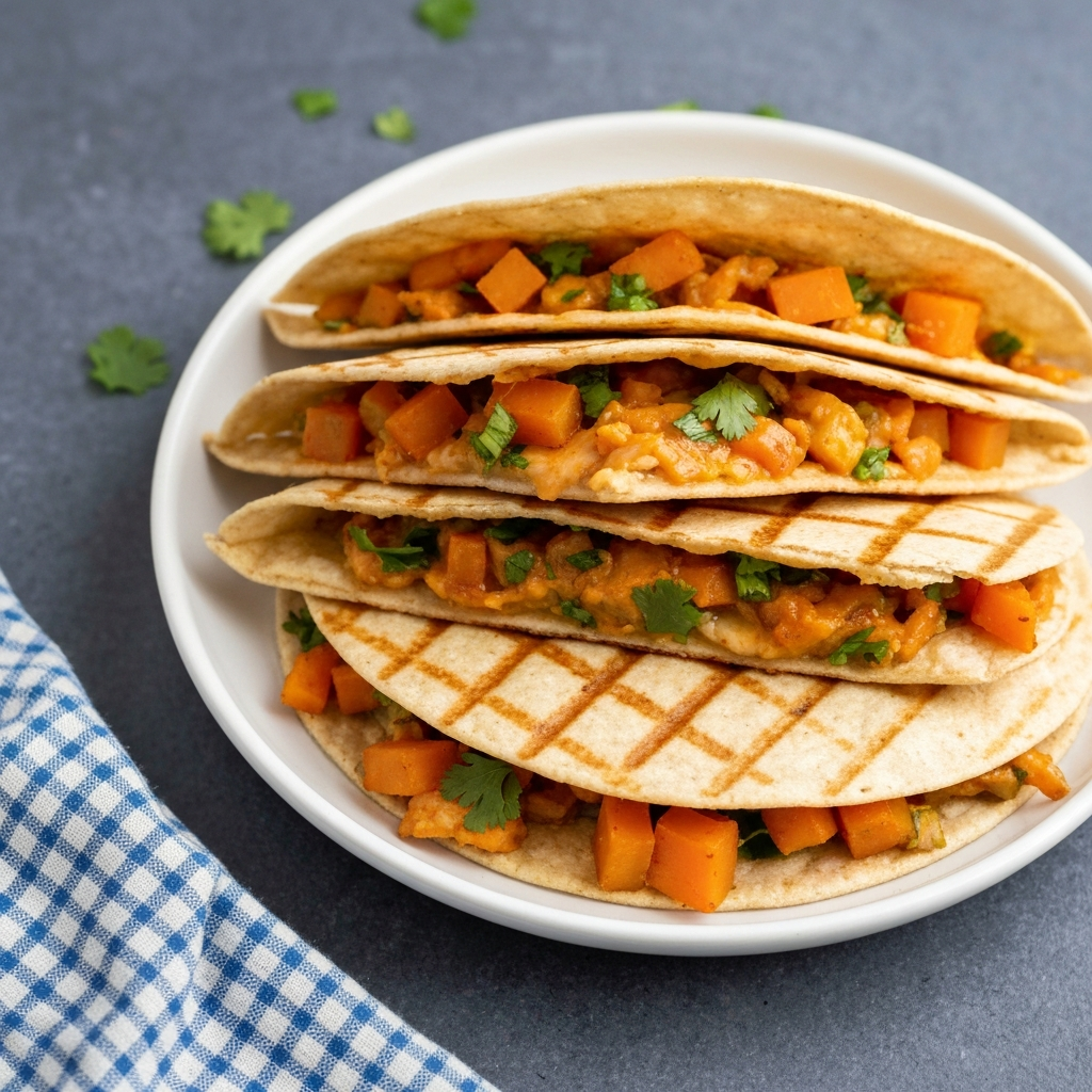 Dairy-Free Sweet Potato and Black Bean Quesadillas