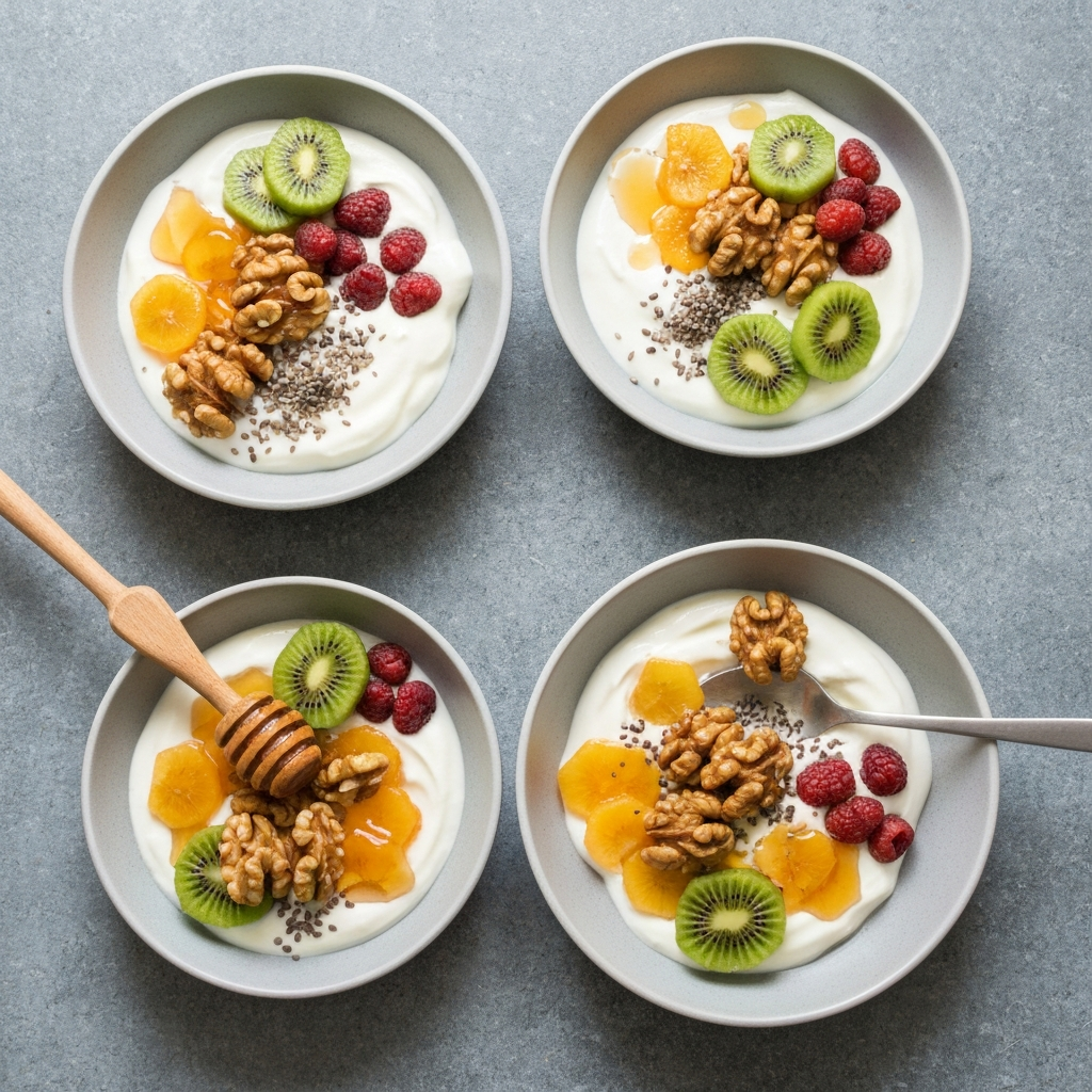 Greek Yogurt Breakfast Bowls with Honey and Fruit