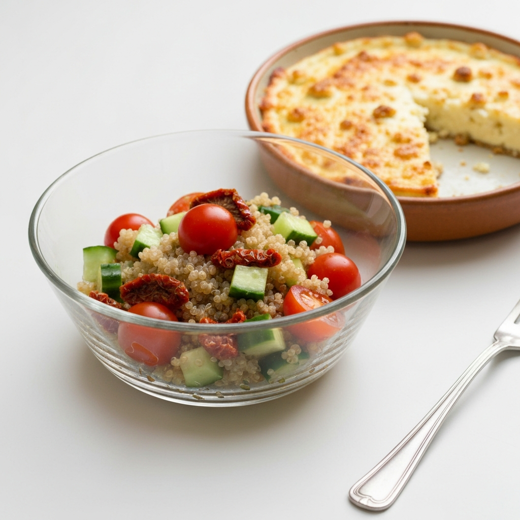 Mediterranean Quinoa Salad with Baked Feta