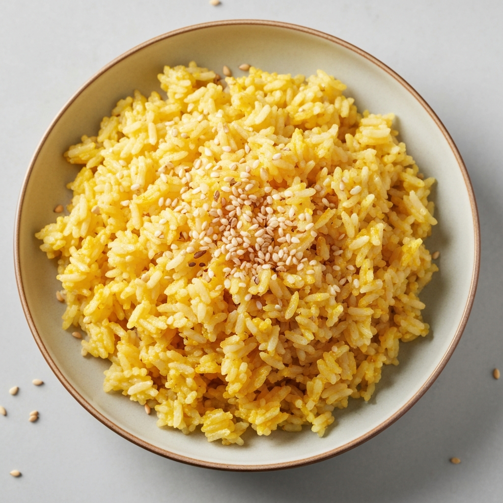 Coconut Rice with Turmeric and Toasted Sesame Seeds