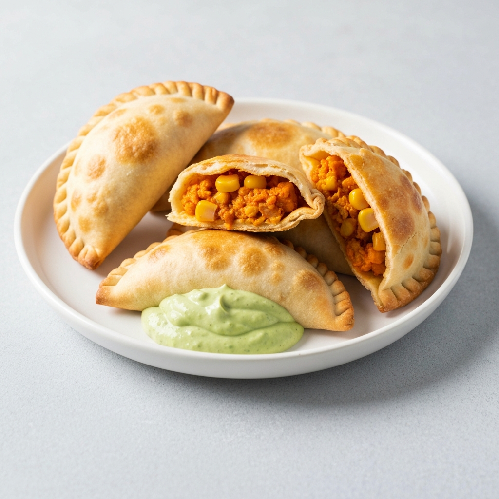 Chipotle Chicken & Corn Empanadas with Avocado Ranch Dip