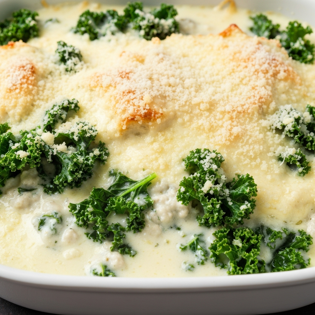 Creamy Kale and Jersey Milk Gratin