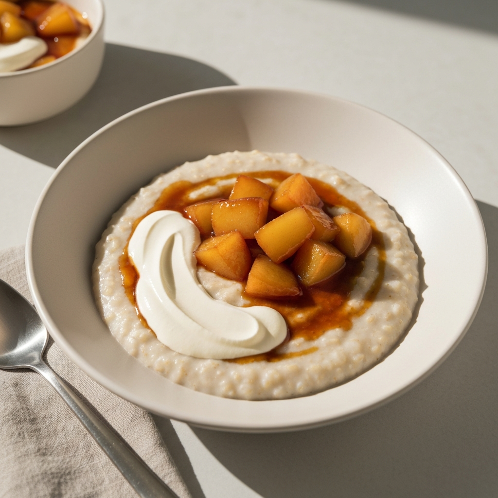 Jersey Milk Porridge with Caramelized Apples