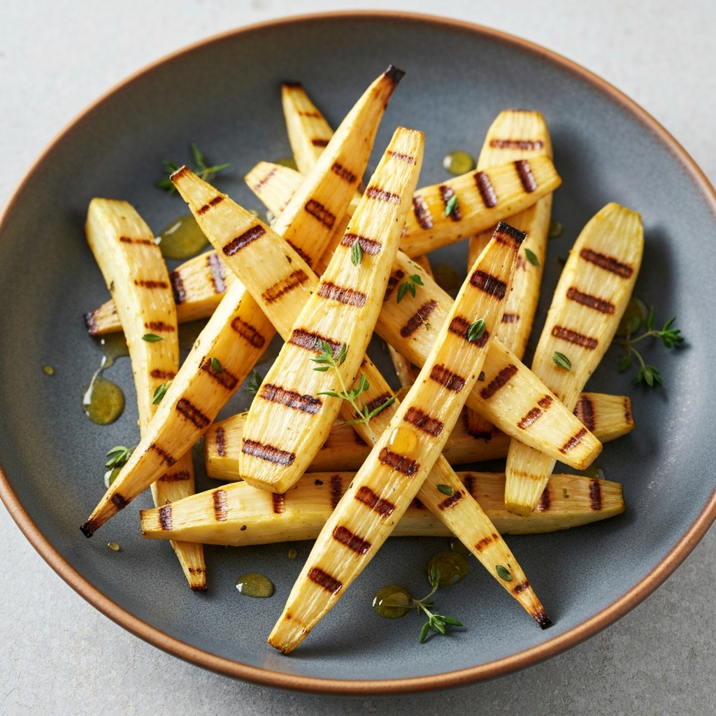 Grilled Parsnip Spears with Honey-Thyme Glaze