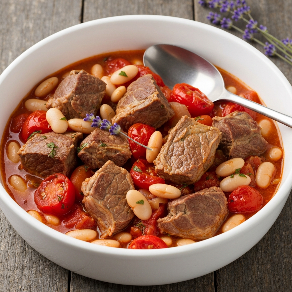 Provençal Lamb and White Bean Stew with Lavender