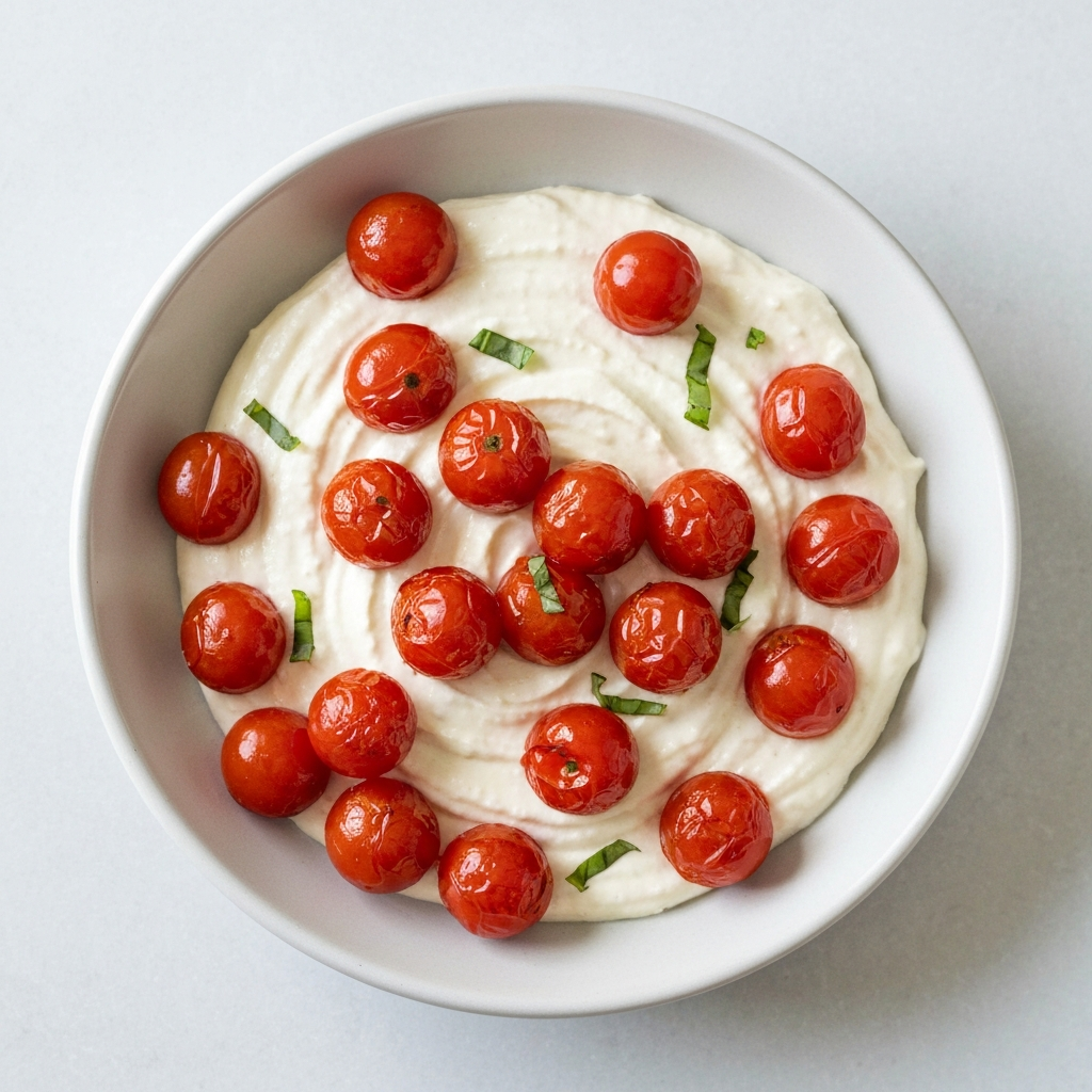 Whipped Feta with Roasted Cherry Tomatoes and Basil