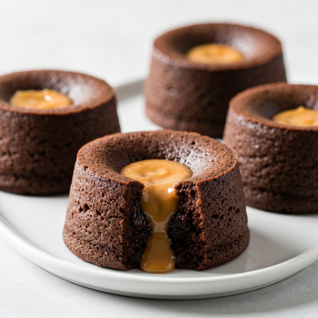 Peanut Butter Protein Lava Cakes