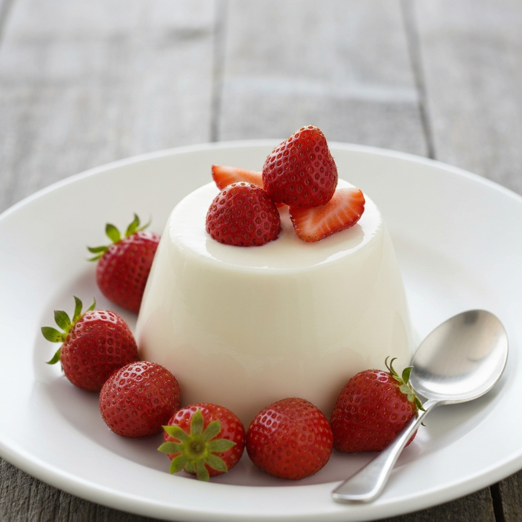 Jersey Milk Panna Cotta with Local Strawberries