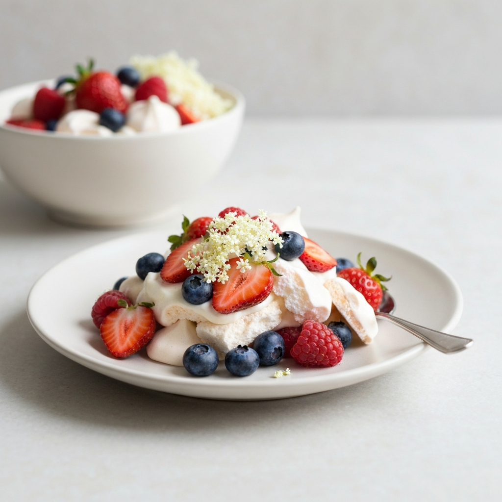 Eton Mess with Berries and Elderflower