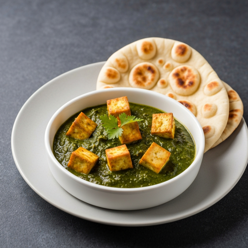 Saag Tofu with Naan Bread