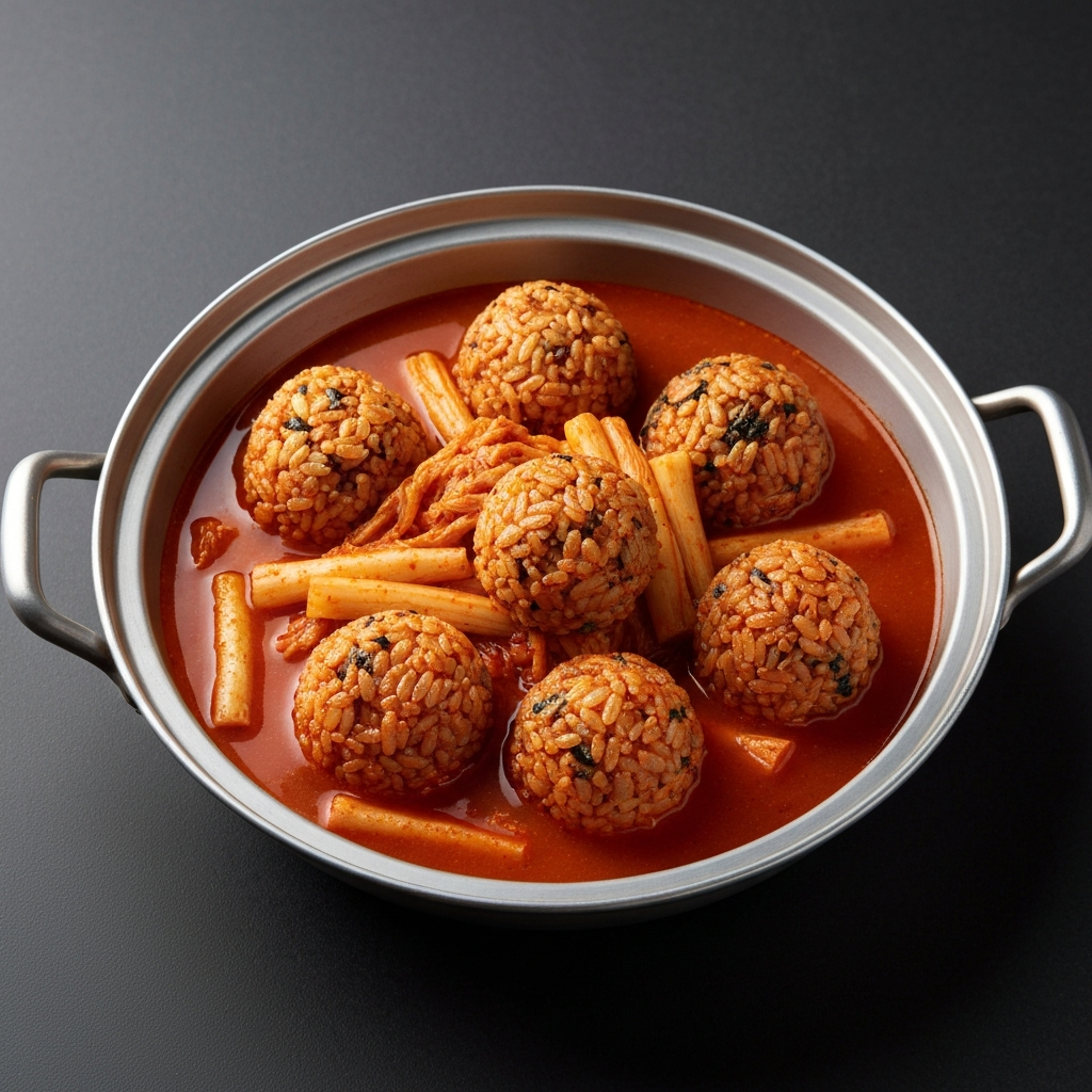 Kimchi Fried Rice Balls (Kimchi Bokkeumbap Jumeokbap) Hot Pot