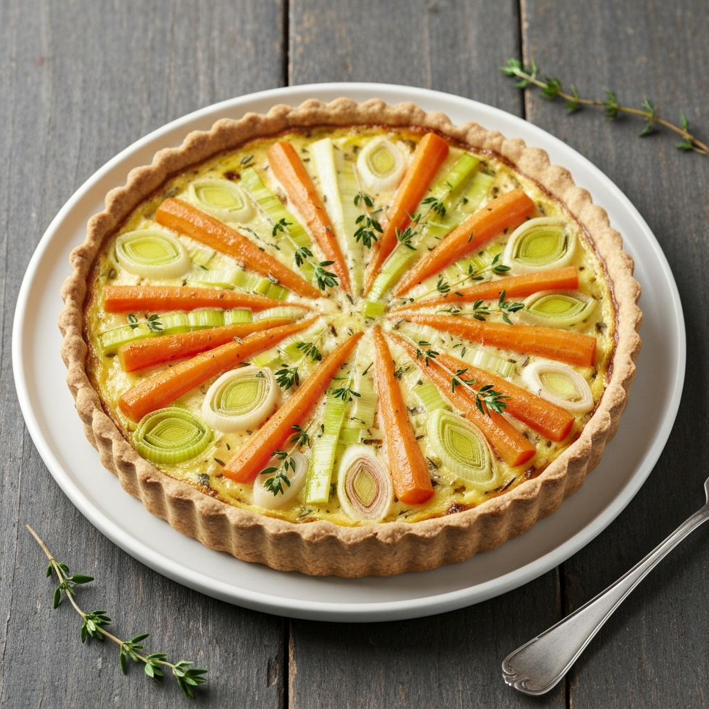 Carrot and Leek Tart with Thyme