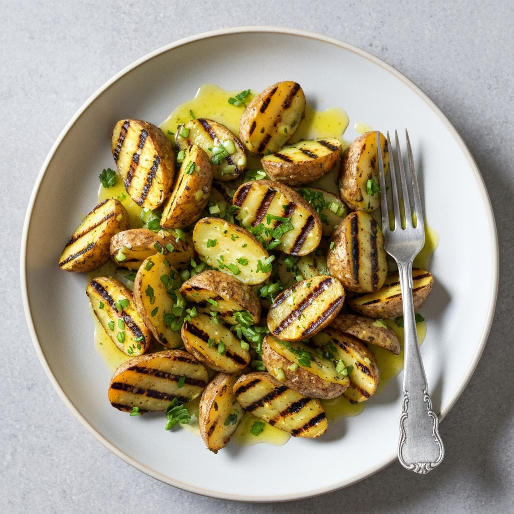 Grilled Jersey Royal Potatoes with Lemon-Herb Dressing