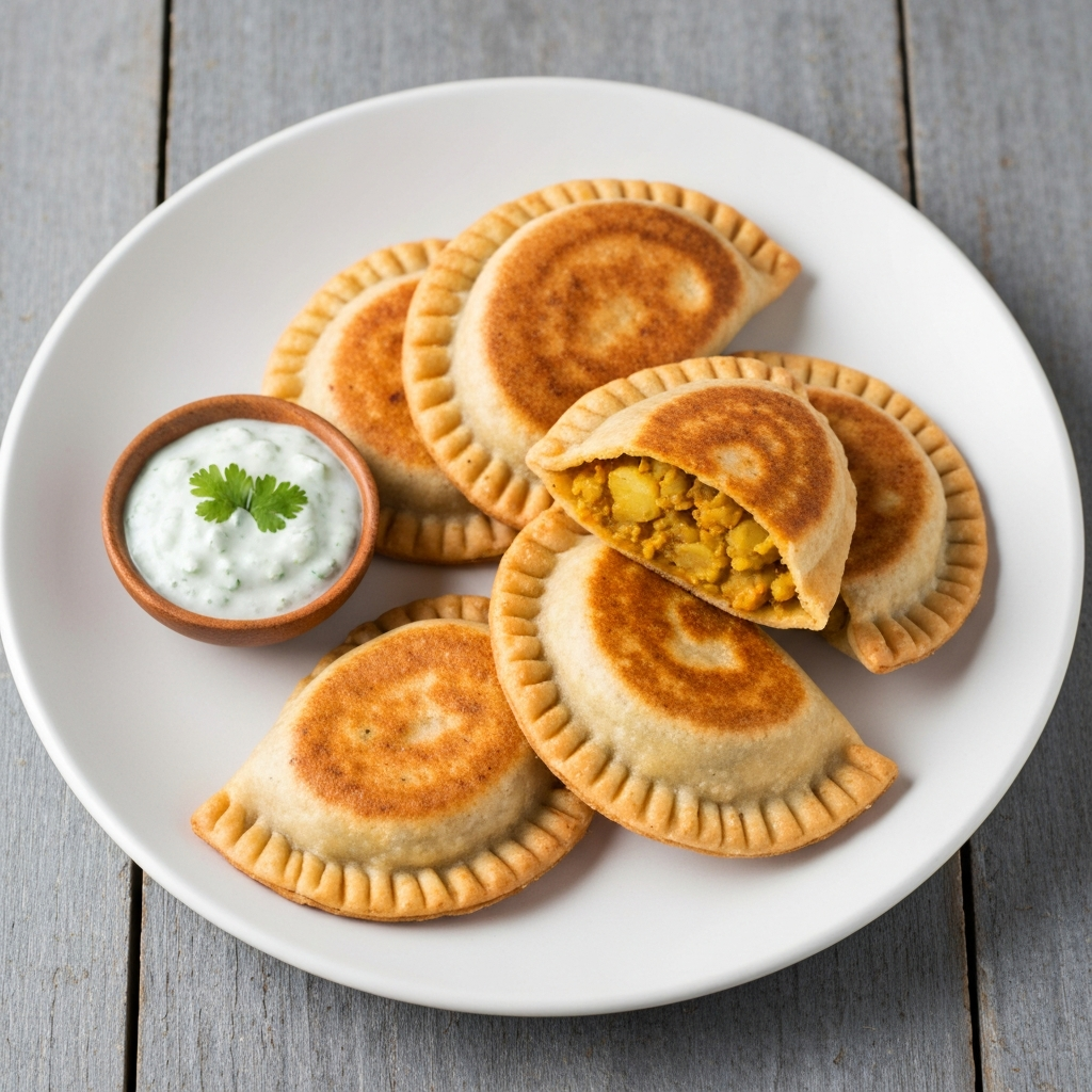 Masala Dosa Inspired Empanadas with Coconut Chutney