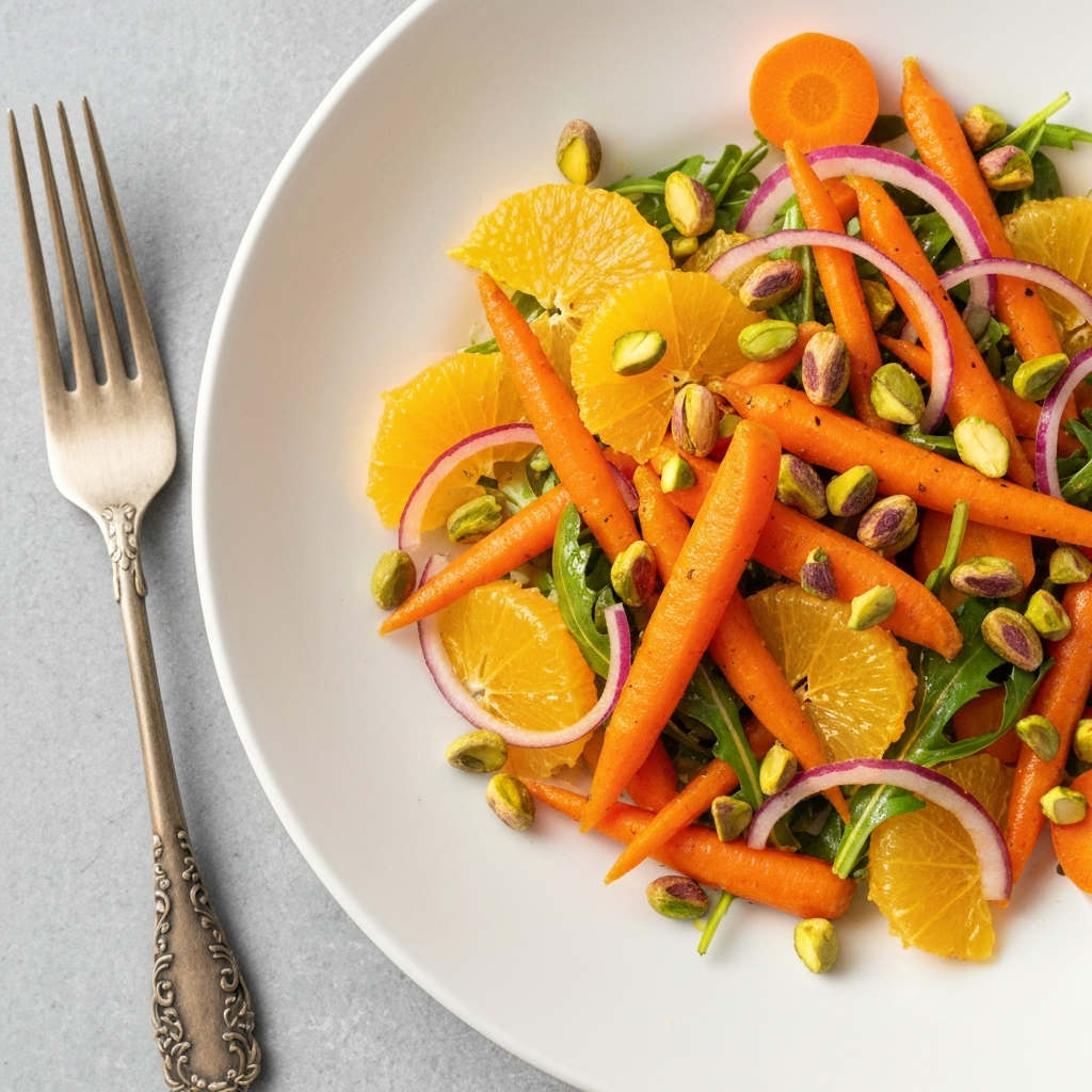 Spiced Carrot and Orange Salad with Pistachios