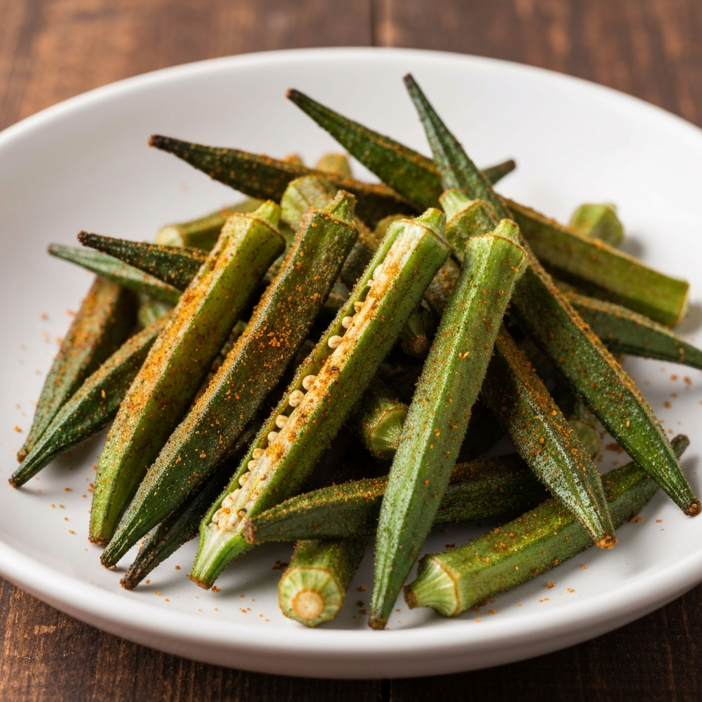 Spiced Okra Fries with Chaat Masala
