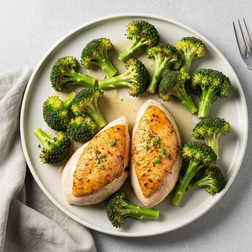 Lemon Herb Baked Chicken with Roasted Broccoli