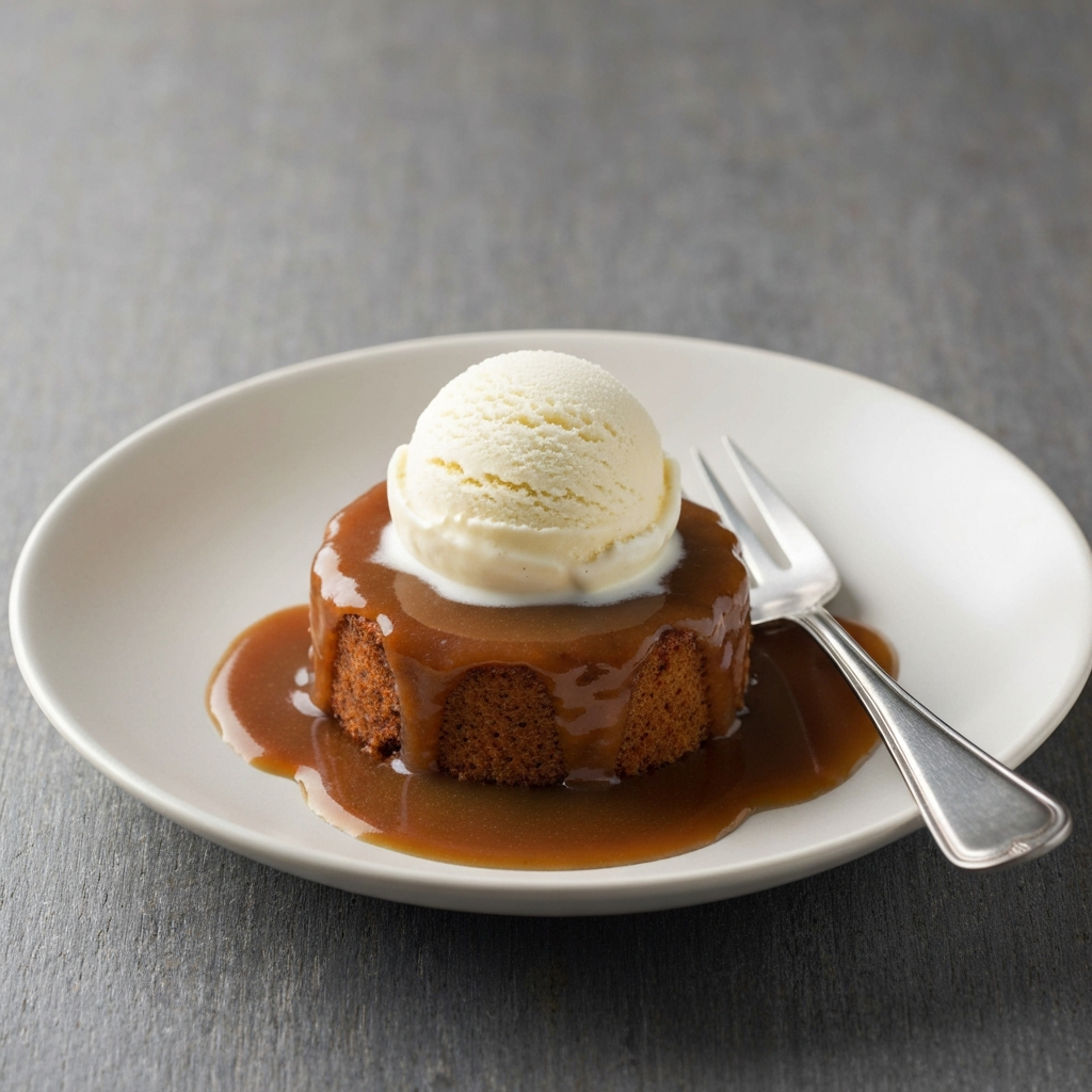 Sticky Toffee Pudding with Vanilla Bean Ice Cream