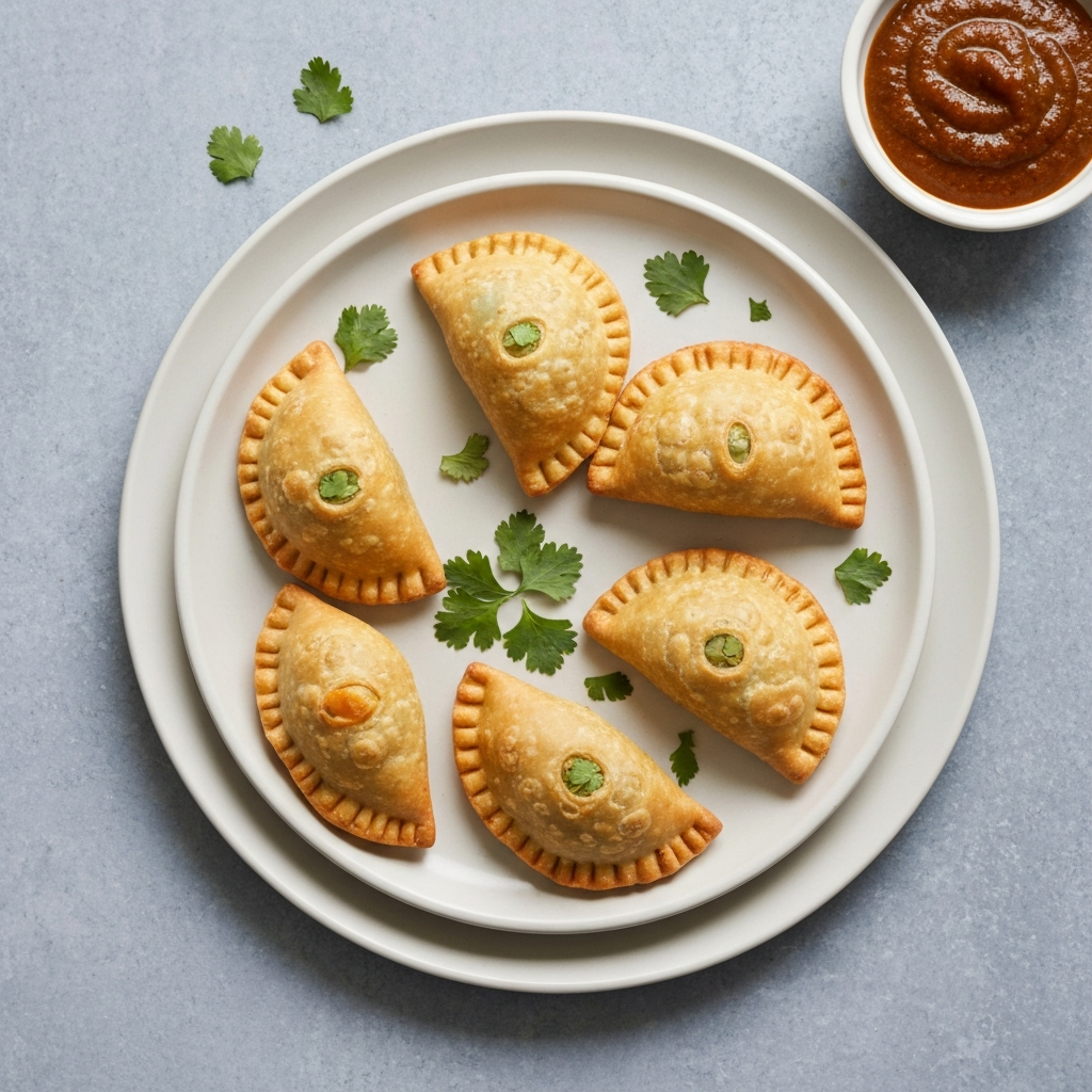 Spicy Samosa Inspired Empanadas with Tamarind Chutney (Vegan)