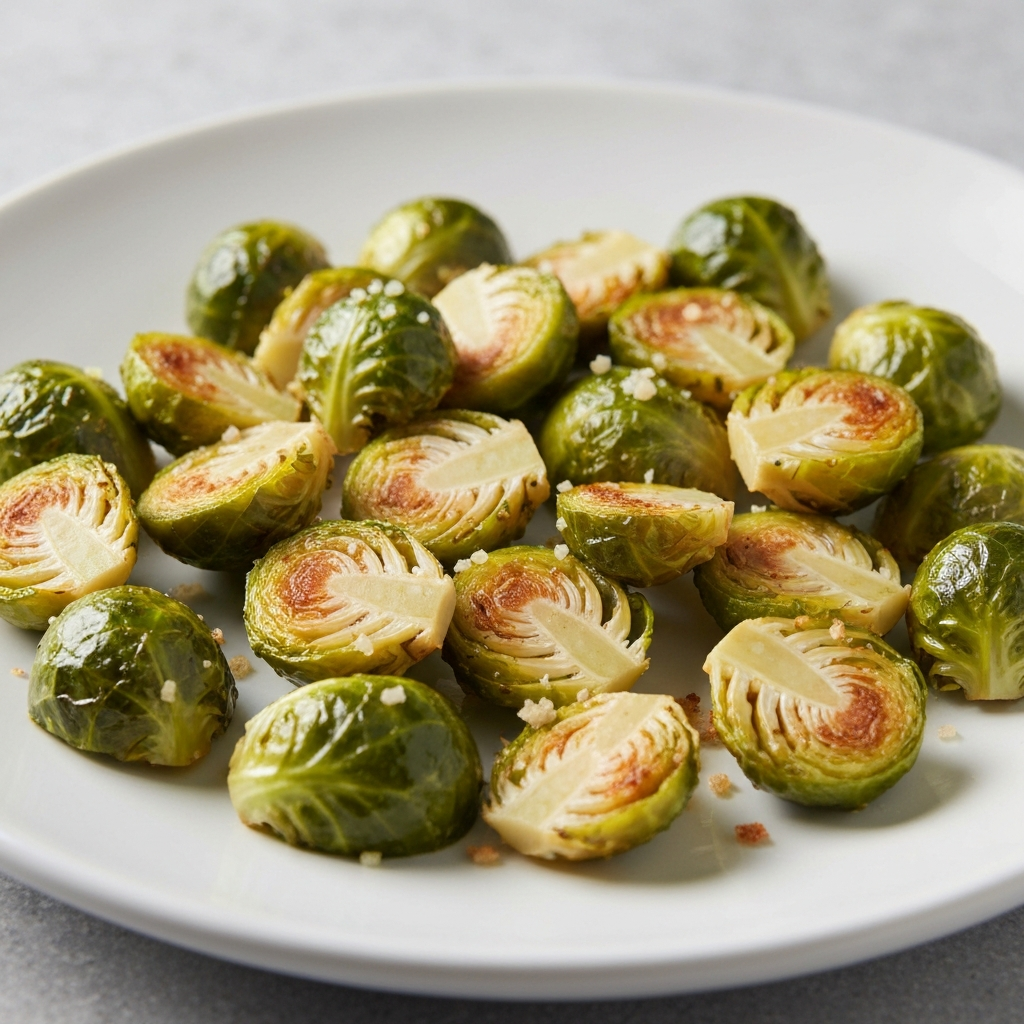 Crispy Parmesan Garlic Brussels Sprouts Bites