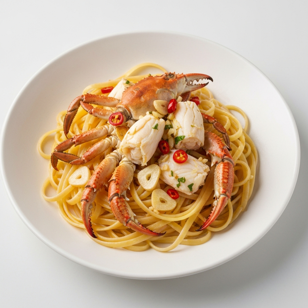 Jersey Crab Linguine with Garlic and Chilli