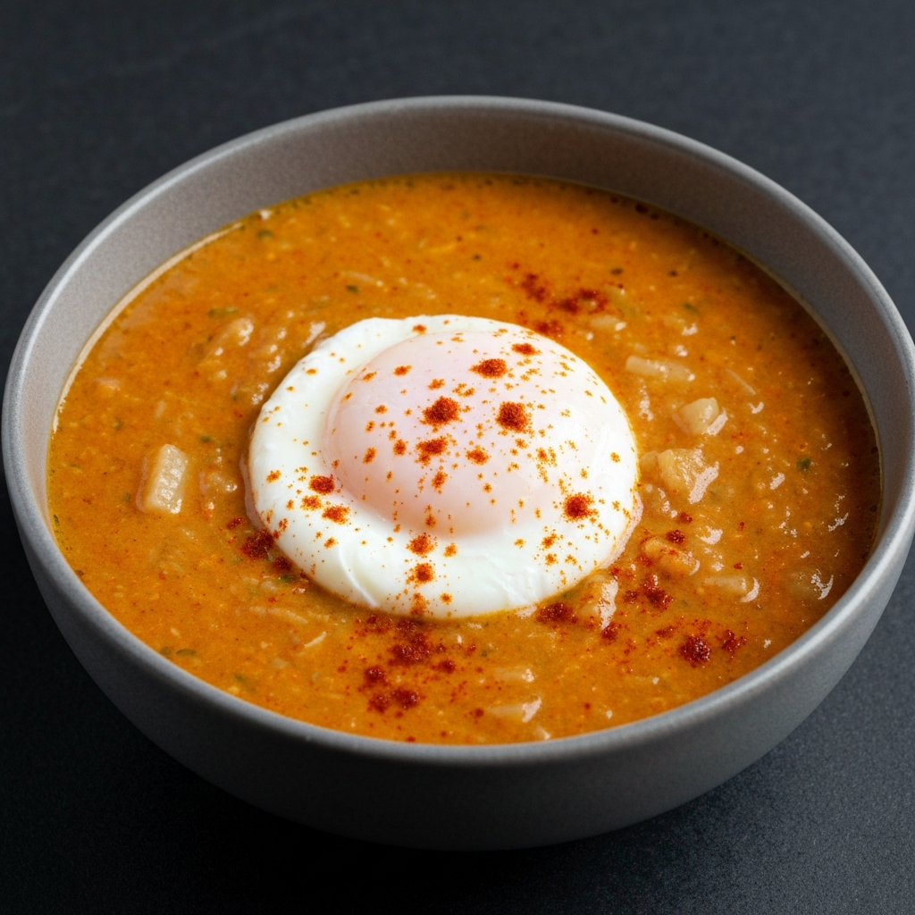 Spanish Garlic Soup (Sopa de Ajo) with a Poached Egg