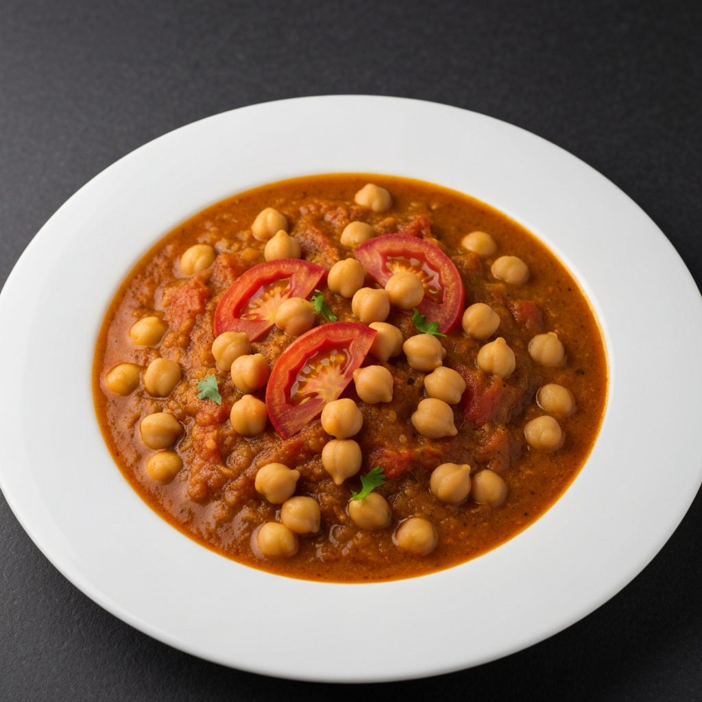 Chana Masala (Chickpea Curry) with Tomatoes and Spices