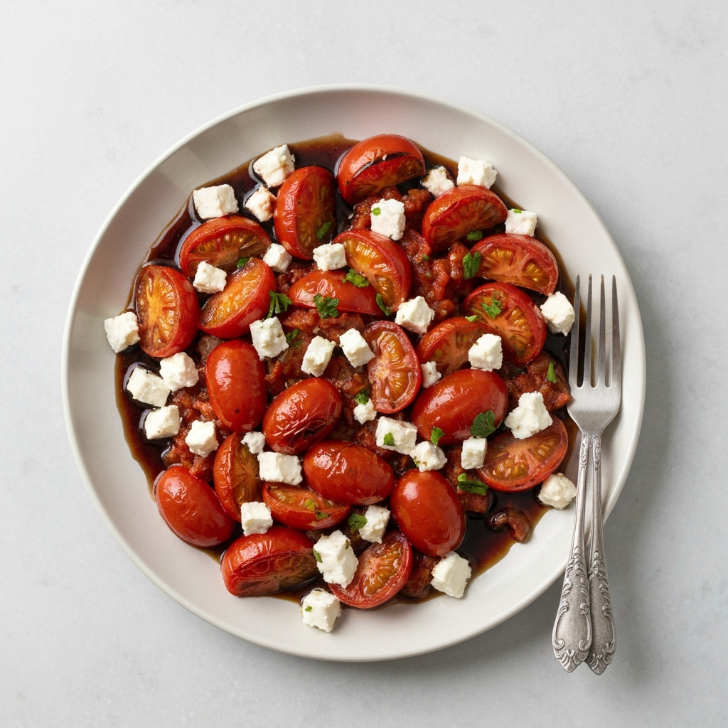 Roasted Tomato & Feta Salad with Balsamic Glaze