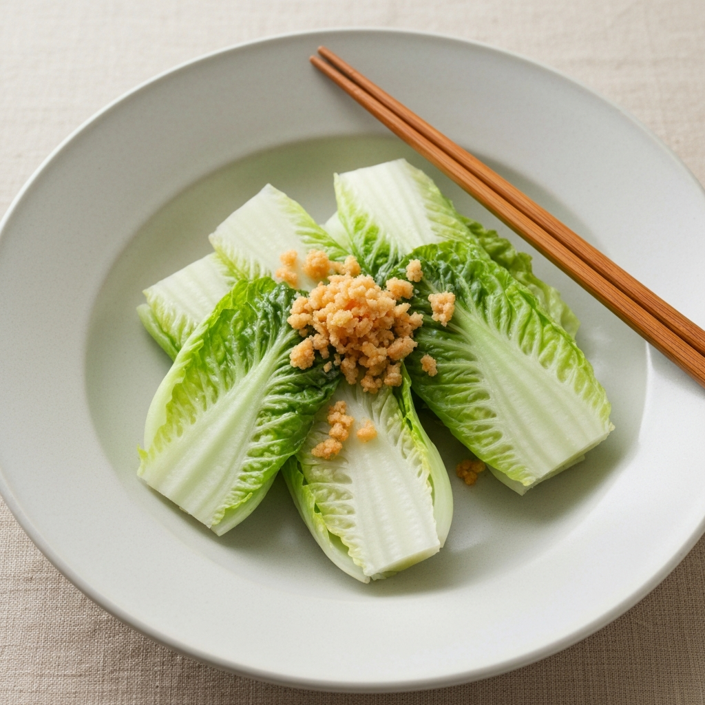 Gently Steamed Lettuce with Sesame and Ginger