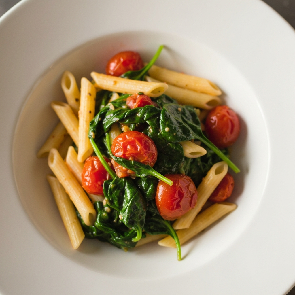 Spinach and Tomato Baked Feta Pasta