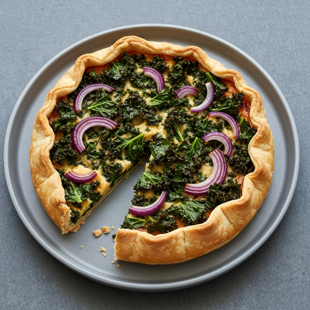 Caramelized Onion and Kale Tart