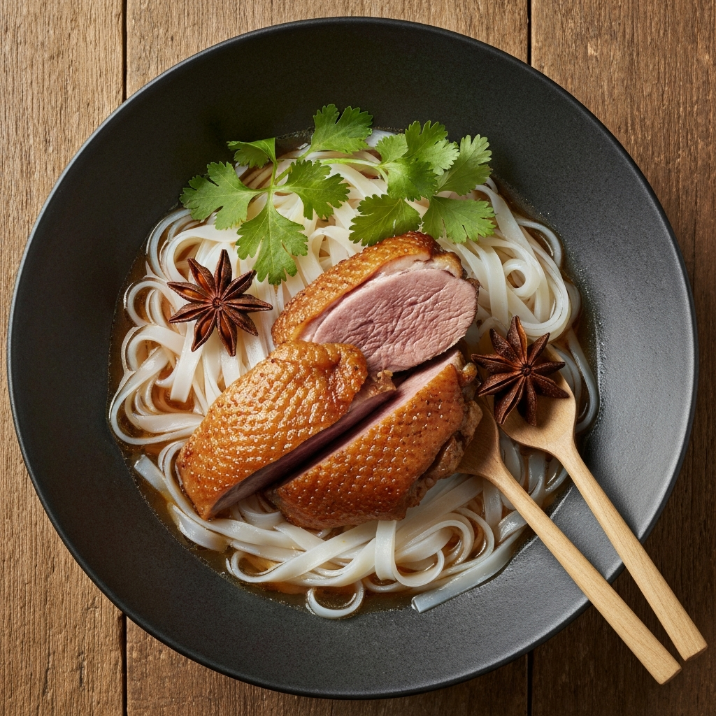 Duck Confit Pho with Star Anise Broth