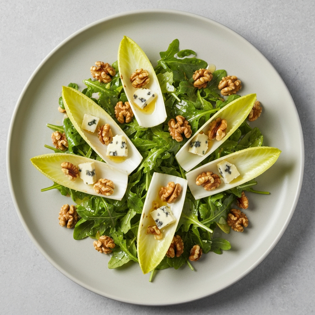 Endive Salad with Walnuts, Roquefort, and Honey-Lemon Vinaigrette