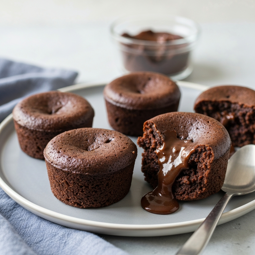 High-Protein Chocolate Peanut Butter Lava Cakes