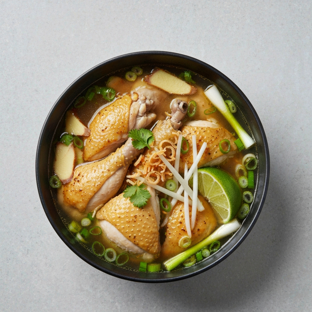Chicken Pho with Ginger and Scallions