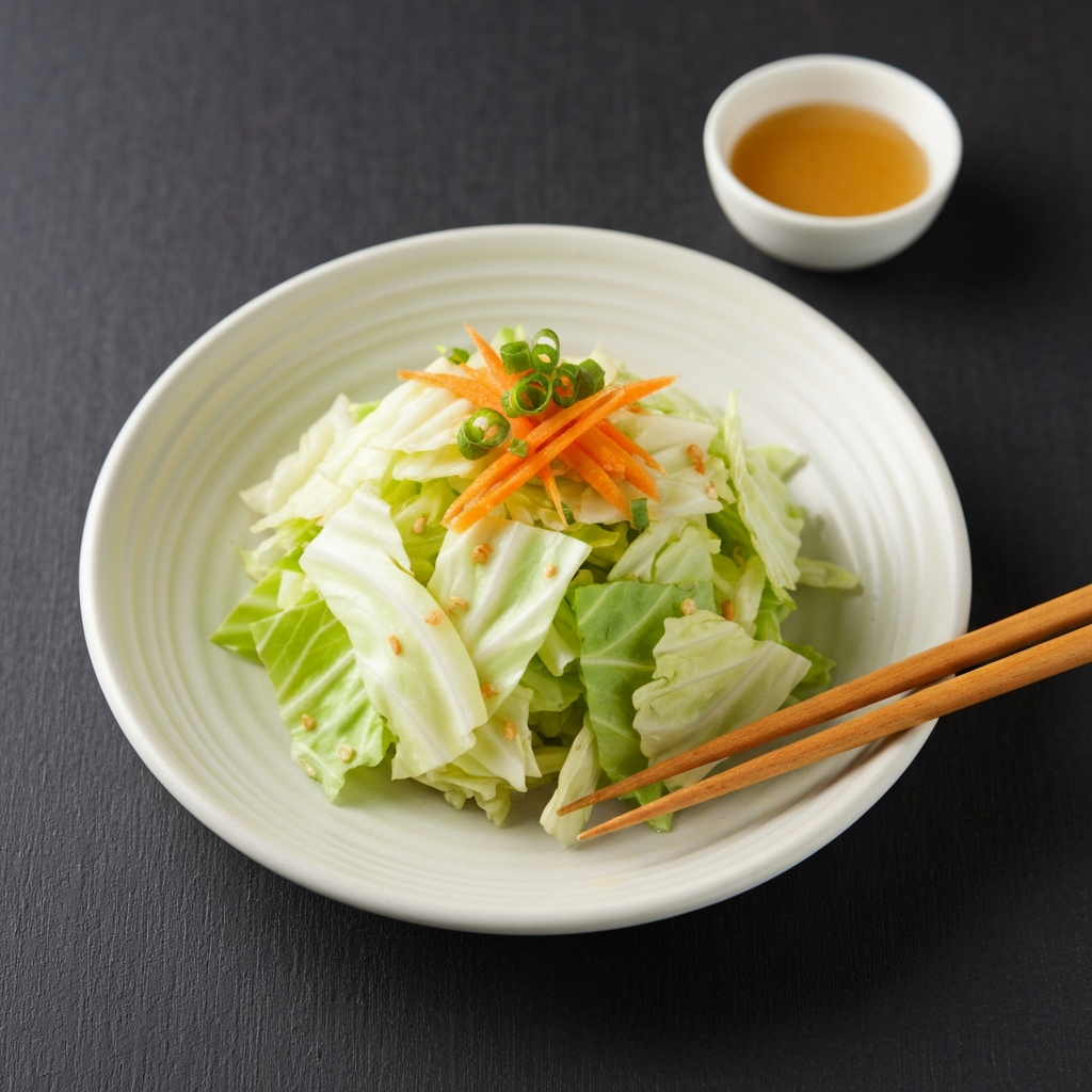 Japanese Cabbage Salad with Carrot Ginger Dressing