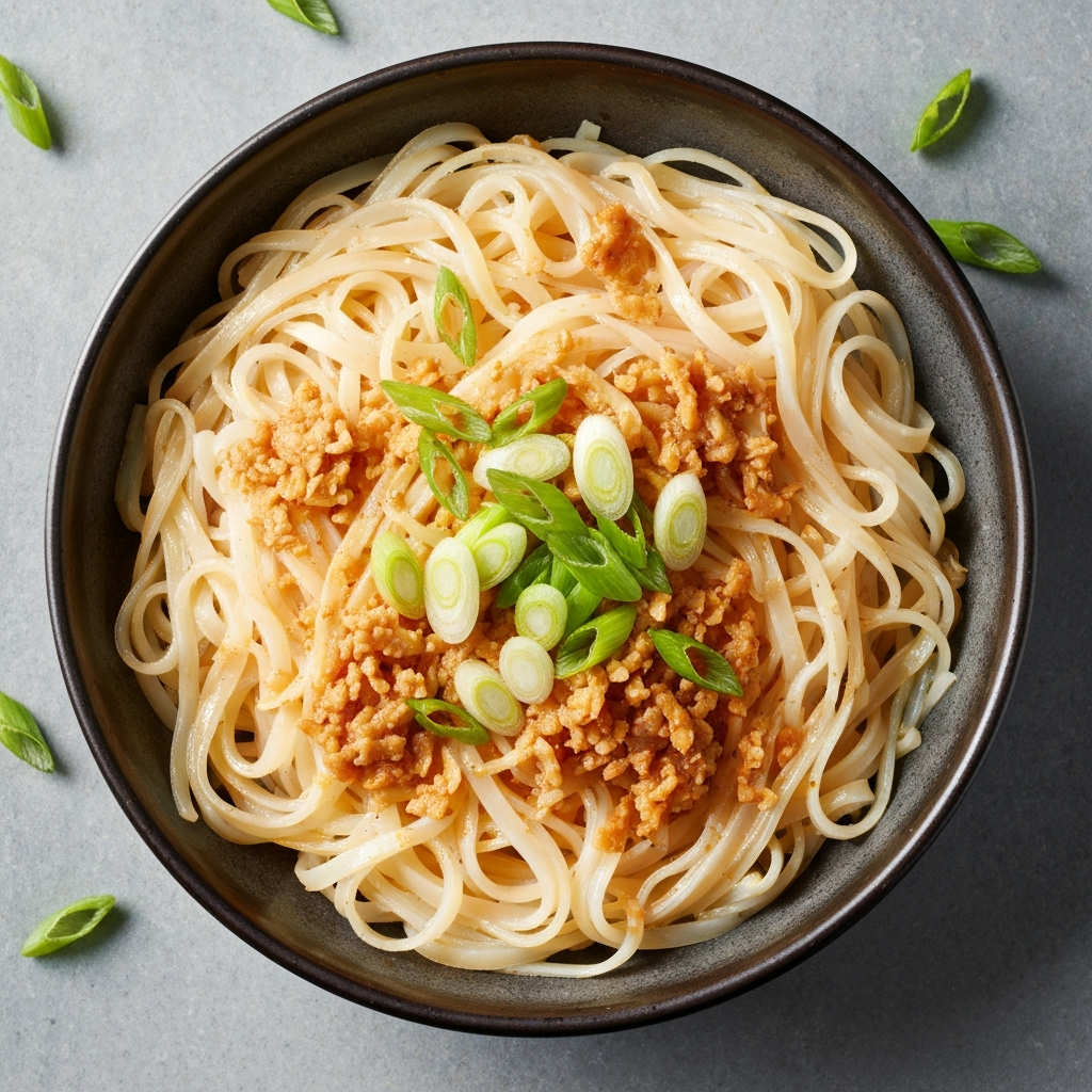 Spiced Ginger Peanut Noodles with Spring Onion