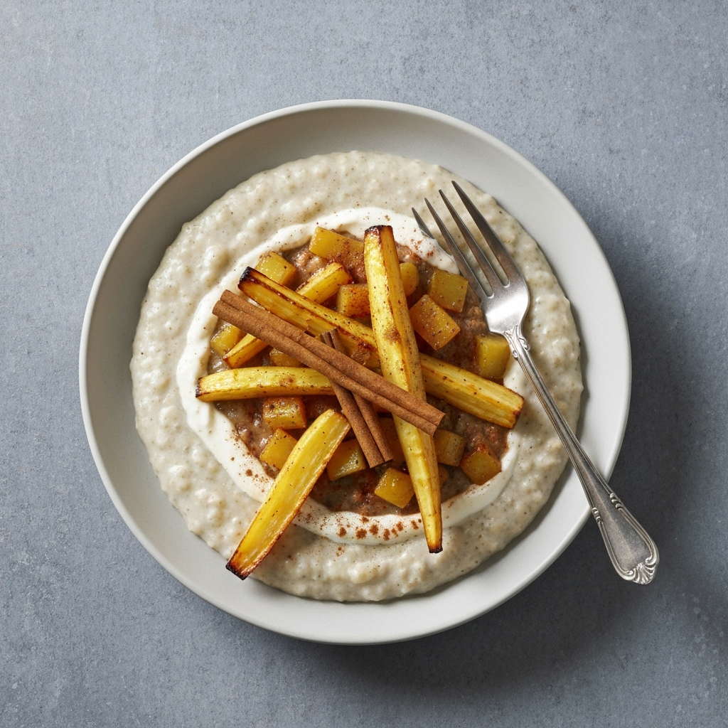 Jersey Cream Porridge with Caramelized Parsnips