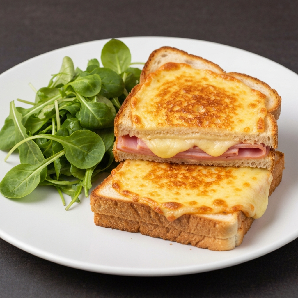 Croque Monsieur with a Simple Green Salad