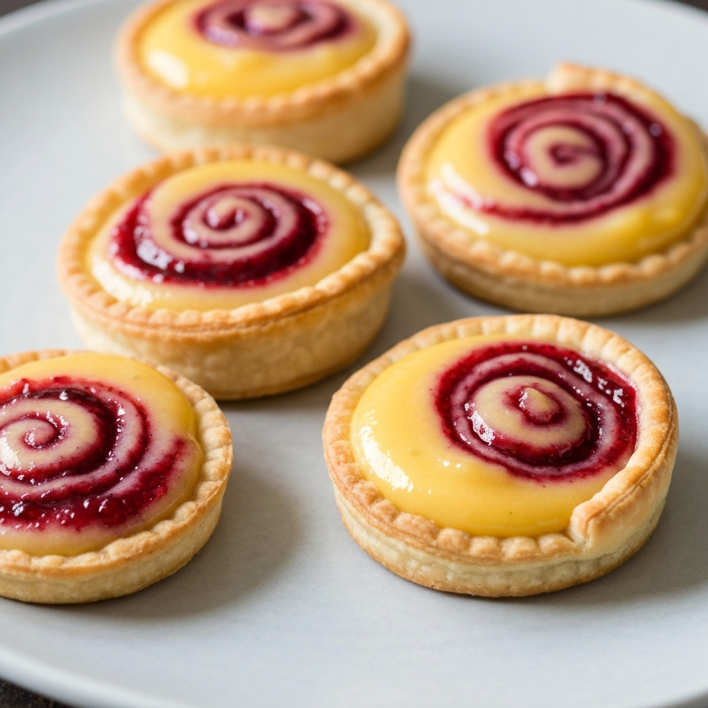 Lemon Curd Empanadas with Raspberry Swirl (Dessert)