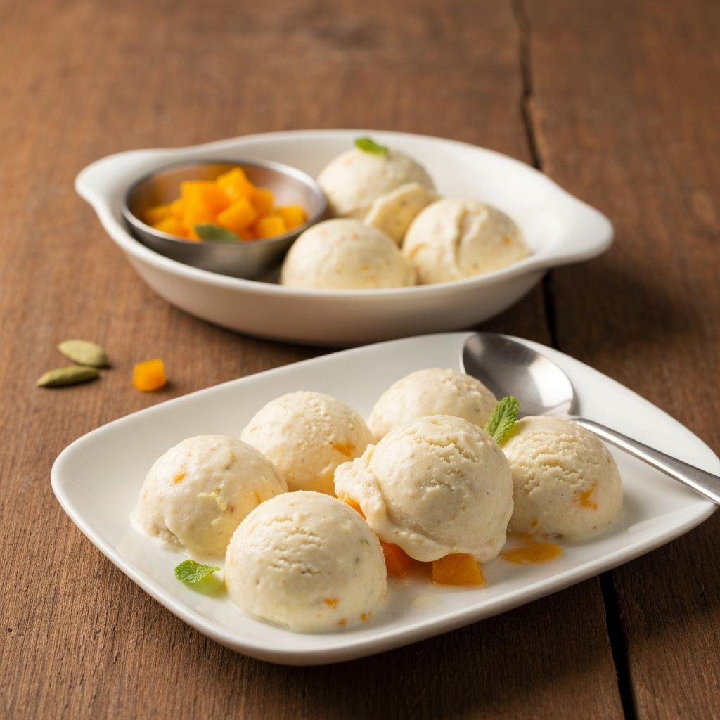 Cardamom and Saffron Infused Mango Kulfi