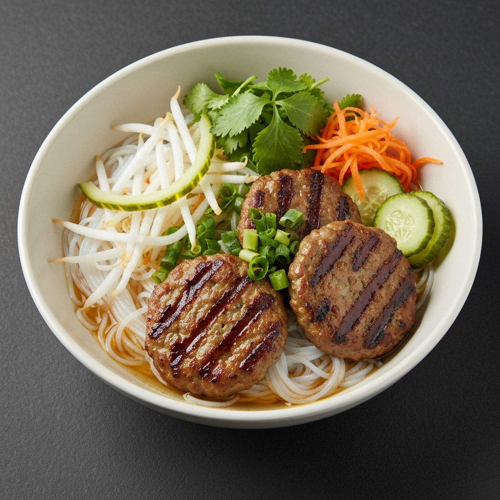 Grilled Pork Bún Chả Hanoi Style with Pickled Vegetables