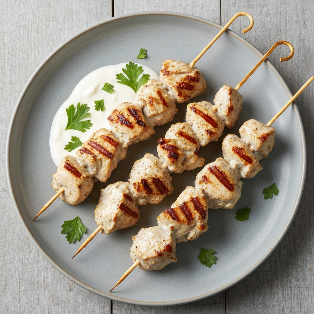 Chicken Tikka Skewers with Yogurt and Spices